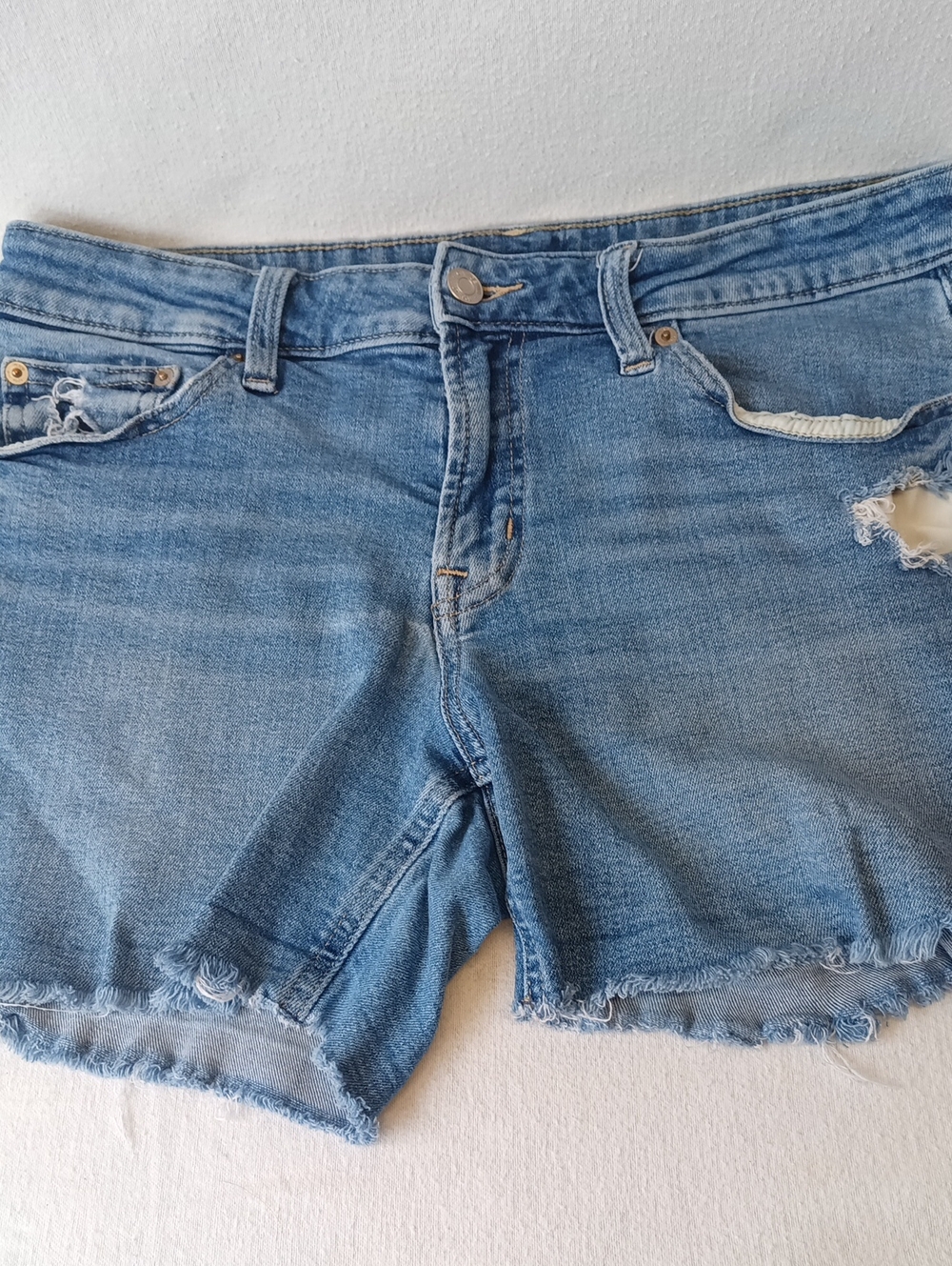 GAP Light Blue Distressed Denim Cutoff Shorts